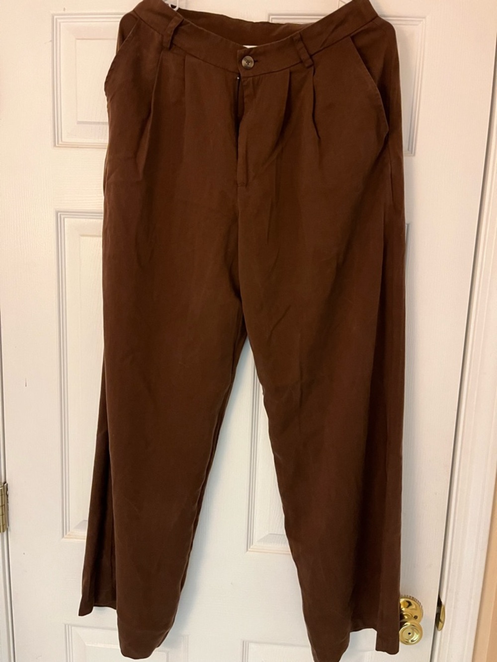 Truth Women's Brown High-Waist Pleated Trousers
